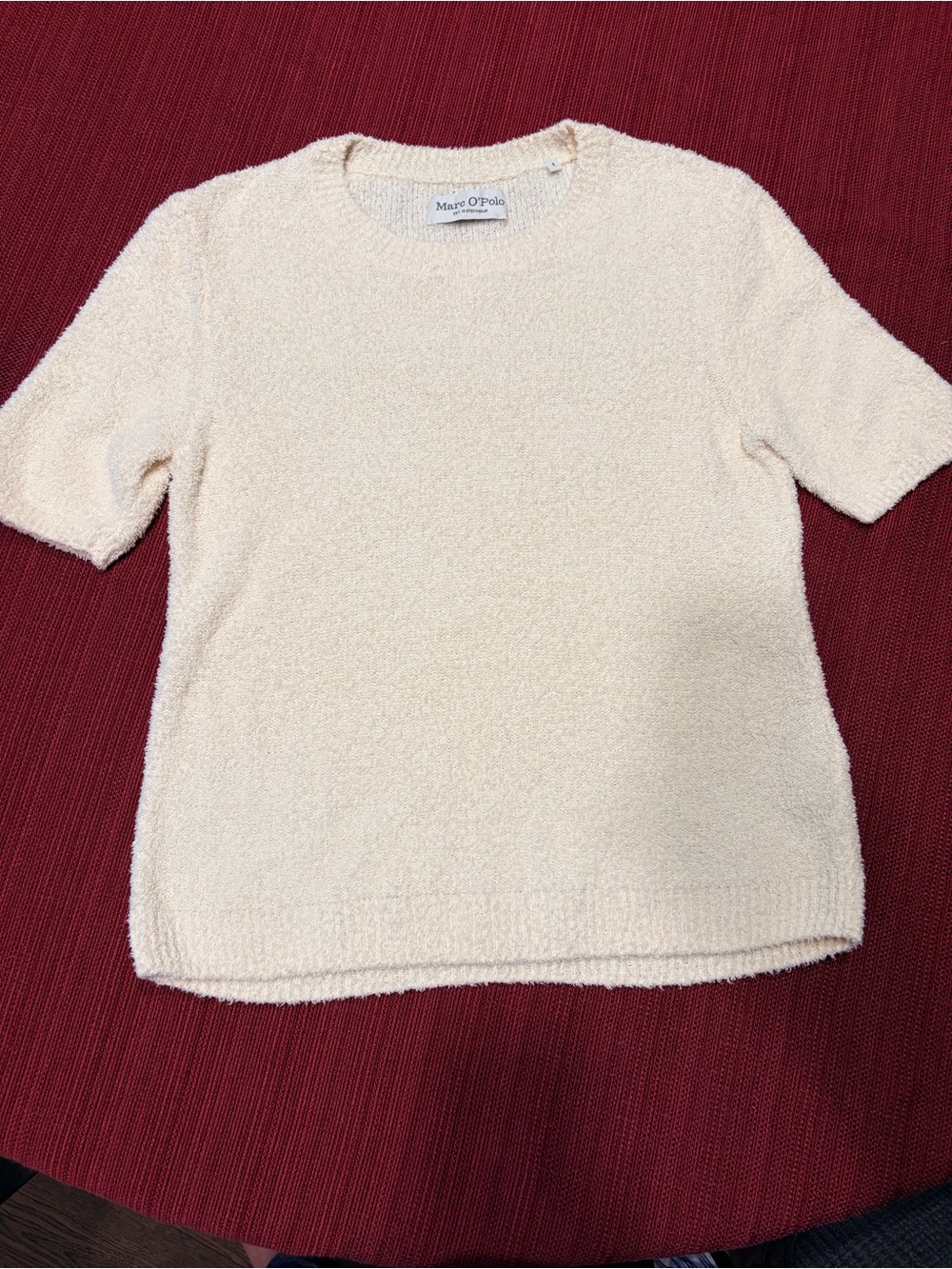 Marc O'Polo Cream Textured Knit Sweater | Size S | 78% Organic Cotton